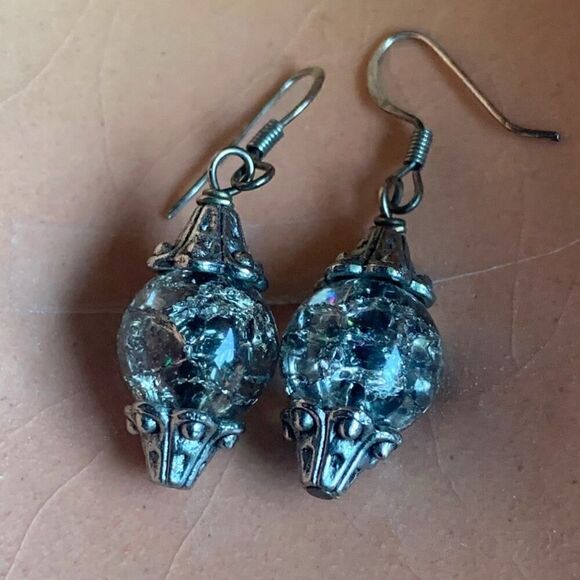 Vintage Glasswork Bead hook earrings, 3 PAIRS, Unmarked - Picture 2 of 5